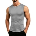 thumbnail image 1 of Lopecy-Sta Tank Tops for Men Crew Neck Solid Slim Compression Sleeveless Stretch Muscle Fitness Basic Undershirts, 1 of 8