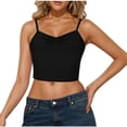 thumbnail image 1 of Lopecy-Sta Tank Tops for Women Spaghetti Strap Ruched Bust Crop Tank Tops Sleeveless Going Out Tops, 1 of 6