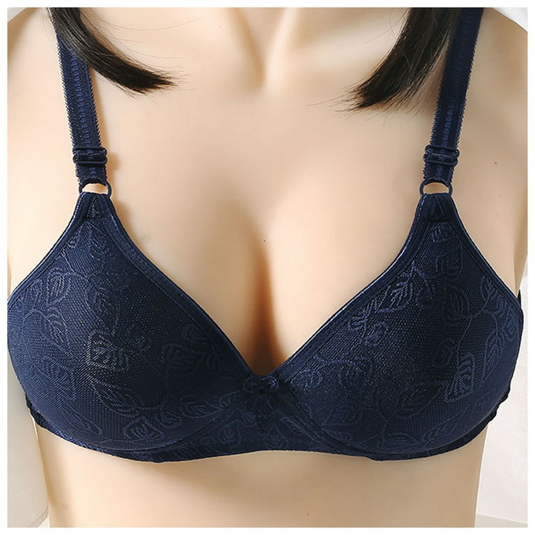Lopecy-Sta Woman's Fashion Plus Size Wire Free Comfortable Push Up Hollow  Out Bra Underwear Deals Clearance Bras for Women Push Up Bras for Women  Navy 