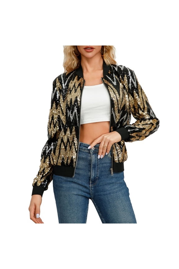 Women Long Sleeve Open Front Leopard Print Cropped Jacket Regular Fit Animal Pattern Short Club Outer Coat Lightweight Wrinkle Resistant Night Party Transitional Layering