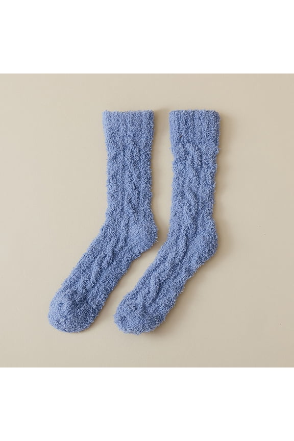 Women Men Fuzzy Crew Socks, Soft Fluffy Cozy Slipper Socks, Warm Microfiber Winter Socks, Cute Socks for Home, Sleeping, Lounge