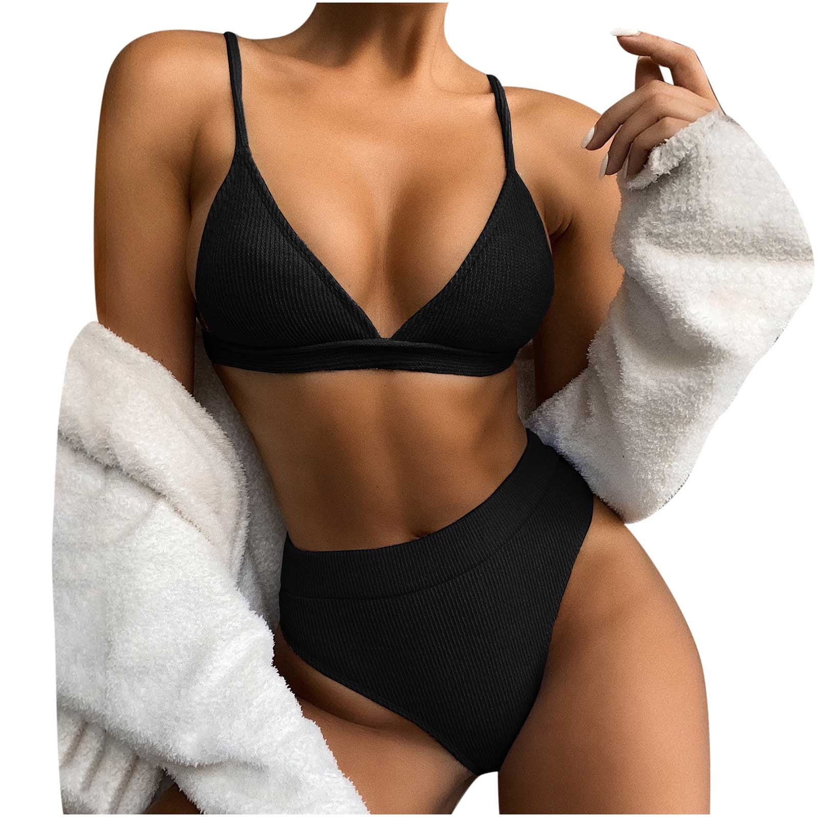 Lopecy-Sta Women Sexy with Chest Pad without Underwire Solid Split