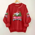 thumbnail image 1 of Lopecy-Sta Women's Christmas Cat Print Crew Neck Sweatshirt, Polyester Casual Long Sleeve Pullover Top Red XL, 1 of 4