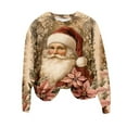 thumbnail image 1 of Lopecy-Sta Women's Christmas Santa Graphic Crew Neck Sweatshirt, Loose Long Sleeve Japanese Sweatshirt Top, Festive Holiday Casual Pullover for Women Red 4XL, 1 of 4