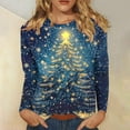 thumbnail image 1 of Lopecy-Sta Women's Christmas Snowflake Print Long Sleeve T-Shirt, Loose Crew Neck Casual Holiday Top Silver 5XL, 1 of 5