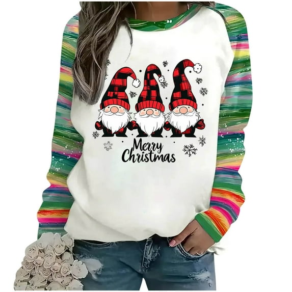 Lopecy-Sta Women's Christmas Three Trees Graphic Crew Neck Sweatshirt, Loose Drop Shoulder Healthy Cloth Top, Festive Holiday Pullover Wine M