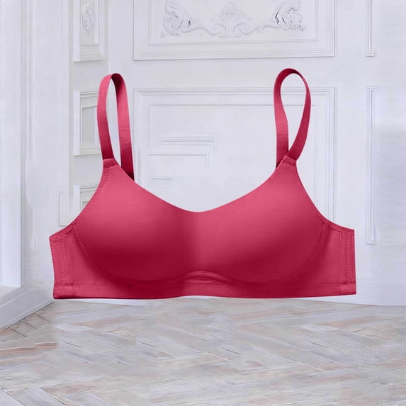Lopecy-Sta Women's Everyday Bra Seamless Wireless Lightly Lined Full Coverage Smooth T-Shirt Bra with Adjustable Straps, Soft Breathable Comfortable Bralette for Daily Wear
