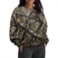 thumbnail image 1 of Lopecy-Sta Women's Fall Maple Leaf Camo Print Loose Long Sleeve Sweatshirt, Casual Crew Neck Pullover, Fashion Comfortable Autumn Top for Women Gray 2XL, 1 of 9