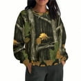 thumbnail image 1 of Lopecy-Sta Women's Fall Maple Leaf Camo Print Loose Long Sleeve Sweatshirt, Casual Crew Neck Pullover, Fashion Comfortable Autumn Top for Women Green 3XL, 1 of 9