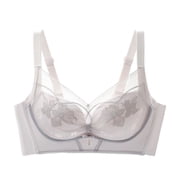 Lopecy-Sta Women s Floral Embroidery Lace Support Bra Nylon Spandex Breath Hollow Padded Wide Straps Deep V Side Anti-Spill Lift Bra All Day Comfort Underwear