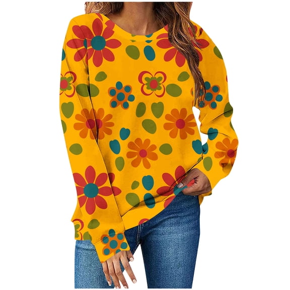 Lopecy-Sta Women's Long Sleeve Tops Fashion Soft Sweatshirt Long Sleeve No Hood Lightweight Pullover Casual Crew Neck Top