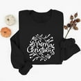 thumbnail image 1 of Lopecy-Sta Women's Merry Christmas Light Print Crewneck Sweatshirt, Casual Long Sleeve Pullover Top for Holiday Party Daily Wear Black XL, 1 of 6
