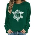 thumbnail image 1 of Lopecy-Sta Women's Merry Christmas String Lights Graphic Crew Neck Sweatshirt, Loose Long Sleeve Japanese Sweatshirt, Festive Holiday Casual Pullover Top Green S, 1 of 6