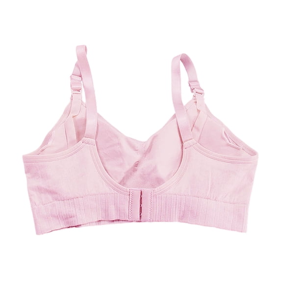 Lopecy-Sta Women's Ribbed Nursing Bra for Breastfeeding, Seamless V-Neck Maternity Bralette with Drop-Down Cups and Adjustable Straps, Soft Breathable Comfortable Pregnancy Underwear