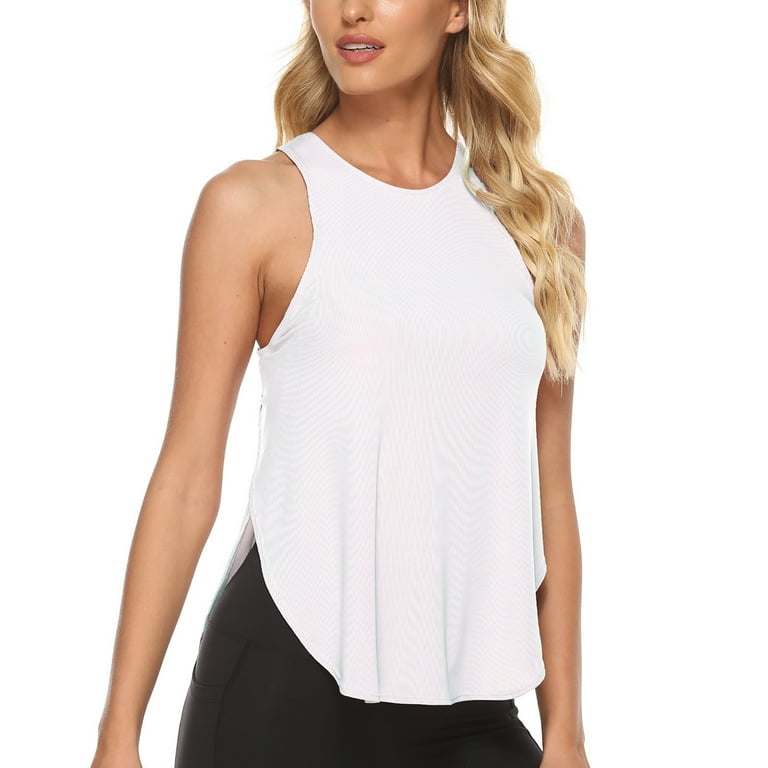 Lopecy-Sta Women's Round Neck Sleeveless Vest Yoga Sports Vest Cross Back  T-shirt Top Savings Clearance Workout Tank Tops for Women Womens Tank Tops