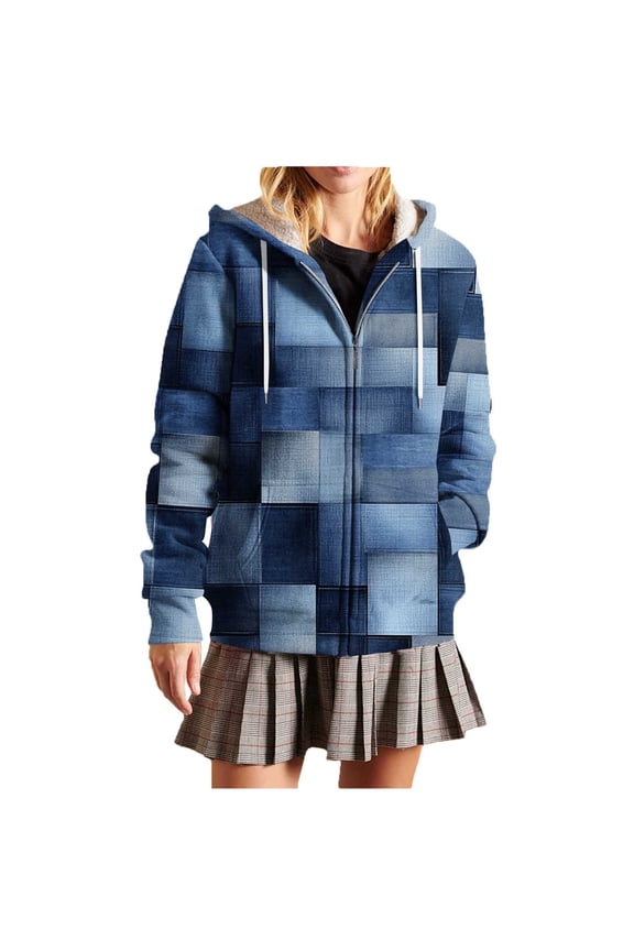 Women's Soft Plaid Hooded Shirt Jacket Long Sleeve Button Shacket Casual Loose Fit Outerwear with Pockets for Everyday and Fall Winter