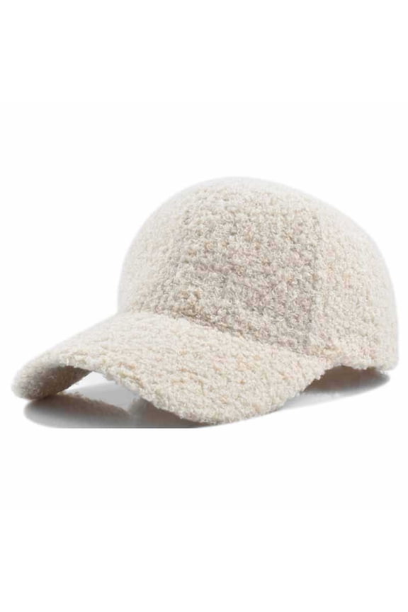 Womens Hats Fuzzy Baseball Cap Curved Brim Warm Teddy Style Winter Hat For Casual Daily Wear