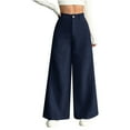 thumbnail image 1 of Lopecy-Sta Womens Pants Casual High Waisted Wide Leg Pants Casual Baggy Corduroy Pants Trousers Button Long Pants for Women, 1 of 8