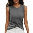 thumbnail image 1 of Lopecy-Sta Womens Tank Tops Crew Neck Sleeveless Basic Tops Casual Loose Fit Tees For Daily Wear, 1 of 7
