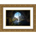 thumbnail image 1 of Lopez, Bartolome 14x11 Gold Ornate Wood Framed with Double Matting Museum Art Print Titled - Kvernufoss I, 1 of 4
