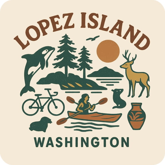 Lopez Island Washington Keepsakes Souvenir Vinyl Sticker – Destination Travel Keepsake Collectible (3-Inches Wide)