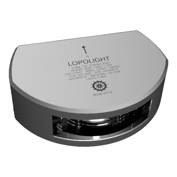 Lopolight Series 301-006 - Stern Light - 2NM - Vertical Mount - Whi... [301-006]
