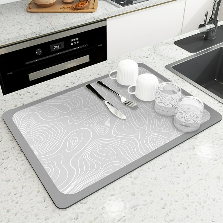 Lopsie Dish Drying Mat for Kitchen Absorbent Microfiber Dishes Drainer Mats Heat Resistant Washable Rubber Drying Rack Mat for Dishes Easy Clean Walmart