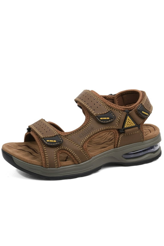 Hiking Sandals Men Walking Fishermen Leather Sports Fisherman Anti-Slip Water Open Strap Slides Traveling Comfortable