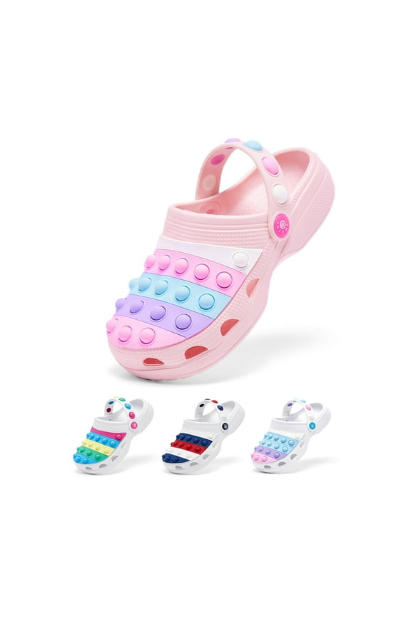 Little Big Kids Clogs Fidget Pad Style Slipper Slide on Garden Shoe for Boy Girl