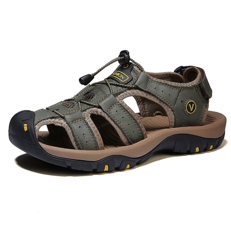 Mens 13M Brown & Black Outdoor Hiking Sandals Adjustable Straps Durable Rubber S Amazon.com: Men main image 4