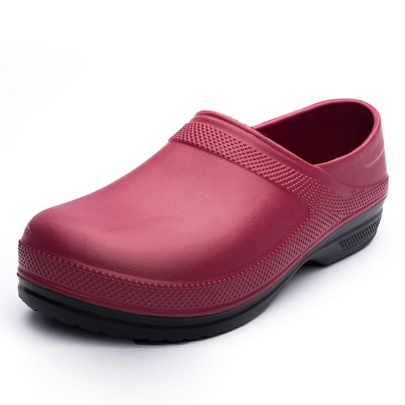 Lopsie Men's Women's Unisex Slip Resistant Work Clogs Men or Women Kitchen and Chef Shoes Safety Work Shoes Steel Toe Clog Water Resistant Black/RED/White