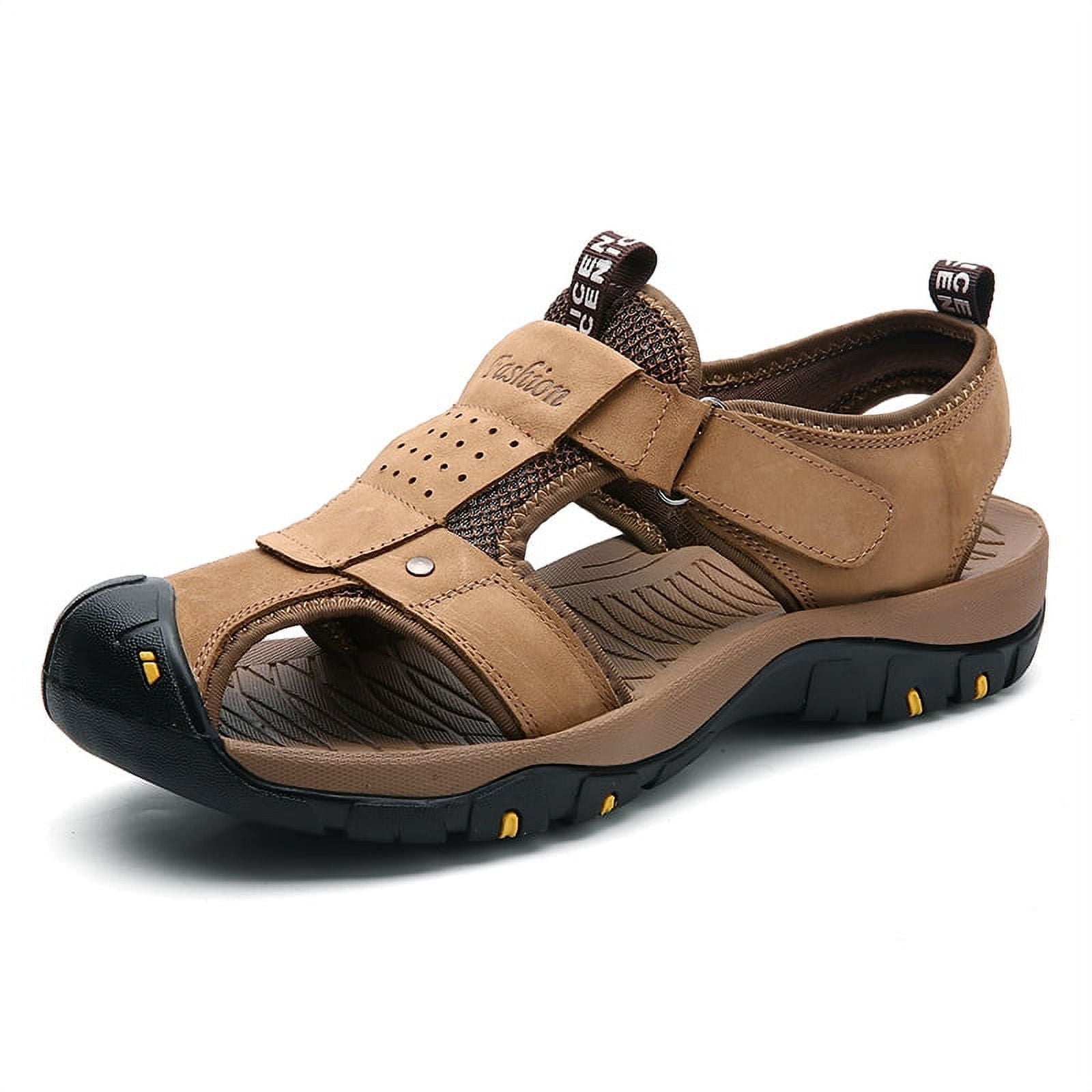 Lopsie Mens Hiking Sandals Leather Water Sandals Outdoor Waterproof ...