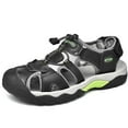 thumbnail image 1 of Lopsie men's summer leather sandals breathable casual beach men's sandals closed toe crash black sandals US size 10, 1 of 7