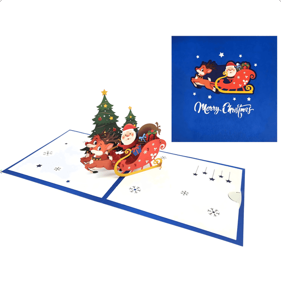Lopxenu Pop Up Christmas Card, Handmade 3D Holiday Greeting, Blank Merry Christmas Note, Small Stocking Present for Friends and Family, Naughty or Nice