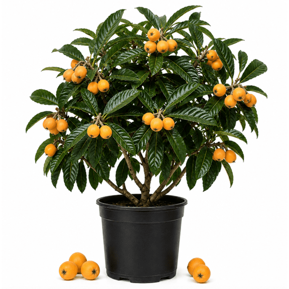 Loquat Seedling Tree Live for Planting in 4 Inch Pot, 4-6 Inches Tall, Fruit Tree Starter for Garden, Patio and Container Growing