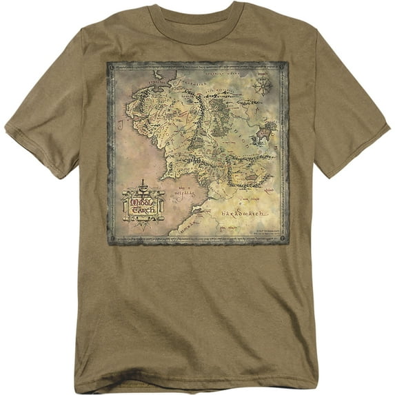 Lor T-Shirt Middle Earth Map Unisex Graphic Tee For Men & Women