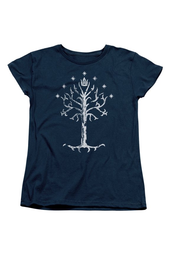 Lor Tree of Gondor Women's T Shirt (Medium) Navy