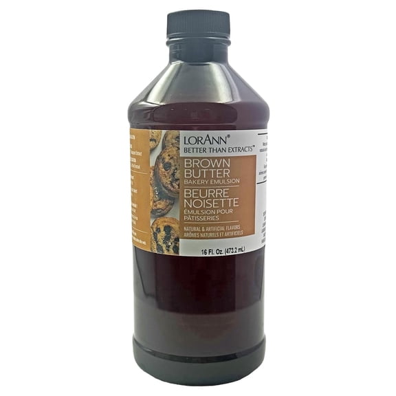 LorAnn Oils Brown Butter Flavoring For Baking - Emulsion Brown Butter Extract Substitute - 16 oz