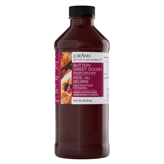 LorAnn Oils Buttery Sweet Dough Flavoring For Baking - Emulsion Buttery Sweet Dough Extract Substitute - 16 oz