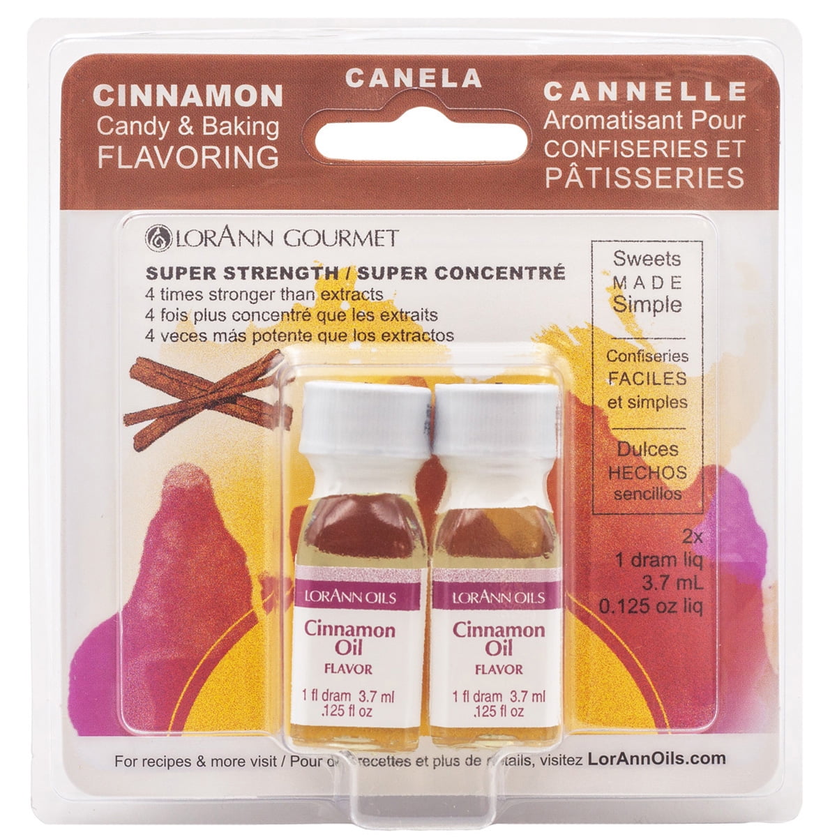 LorAnn Candy & Baking Flavoring .125oz 2/Pkg-Cinnamon Oil