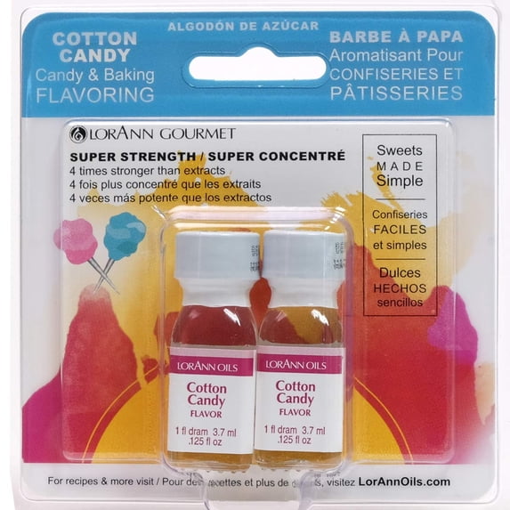 LorAnn Oils Super Strength Flavoring - Used For Candy Making, Flavoring Extracts, Baking, Hard Candy, and Flavor Oils, Cotton Candy, 1 fl dram