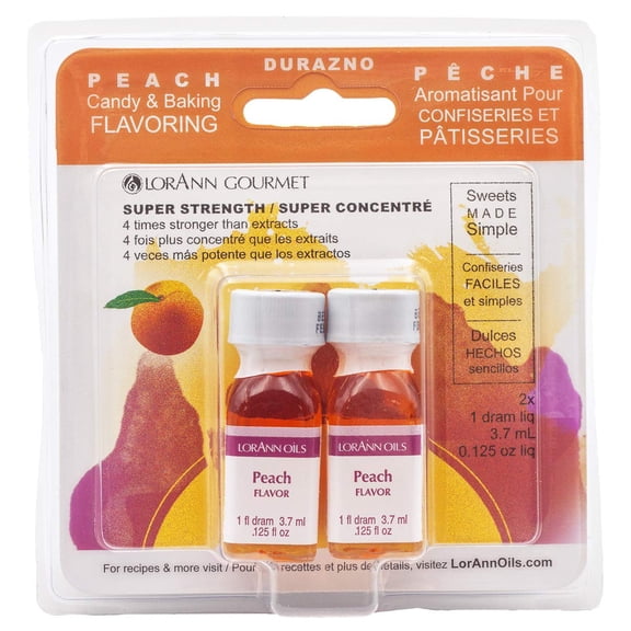 LorAnn Oils Super Strength Flavoring - Used For Candy Making, Flavoring Extracts, Baking, Hard Candy, and Flavor Oils - Bold, Natural Flavors 4X Stronger Than Extracts - Peach, 1 fl dram
