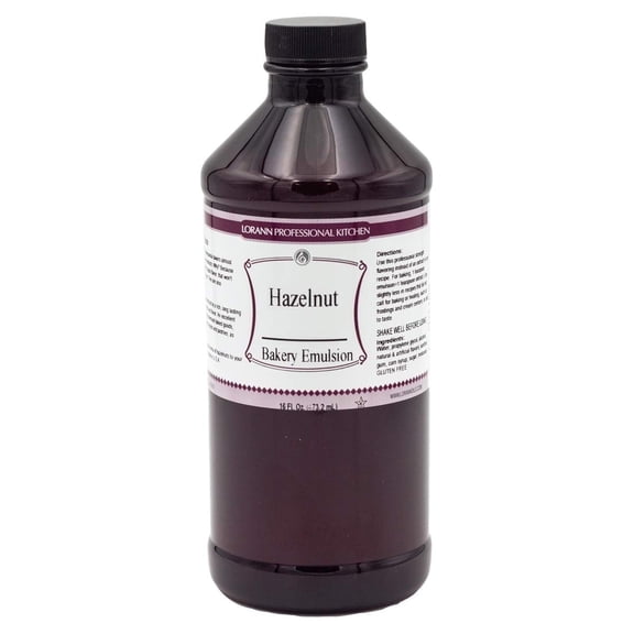 LorAnn Oils Hazelnut Flavoring For Baking - Emulsion Hazelnut Extract Substitute - 16 oz