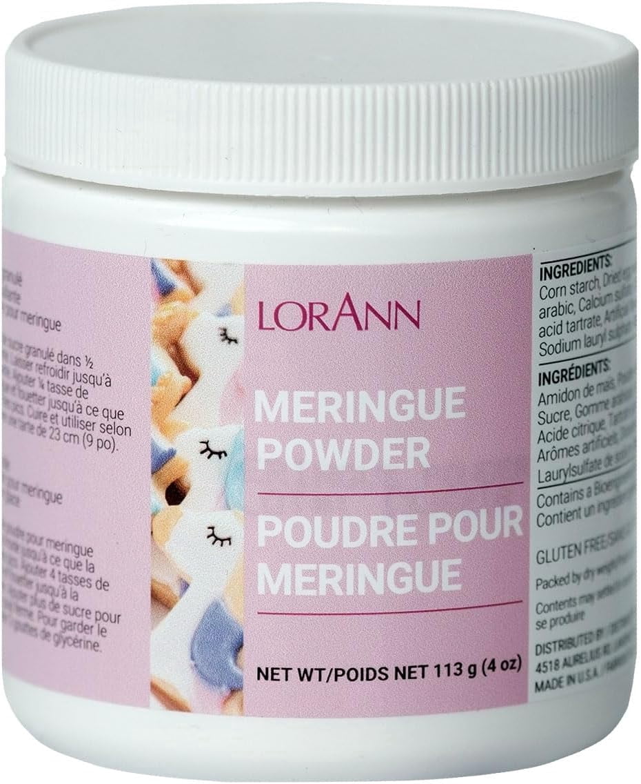 LorAnn Oils Meringue Powder  Gluten-Free, Kosher & Nut-Free  Essential for Royal Icing, Baking & Decorating  No Artificial Colors  Perfect for Cookies & Cakes - 4oz