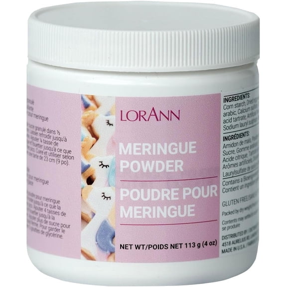 LorAnn Oils Meringue Powder Gluten-Free, Kosher & Nut-Free Essential for Royal Icing, Baking & Decorating No Artificial Colors Perfect for Cookies & Cakes - 4oz
