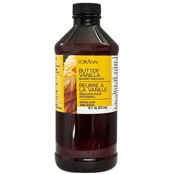LorAnn Oils Butter Vanilla Flavoring For Baking - Emulsion Butter Vanilla Extract Substitute - 16 oz