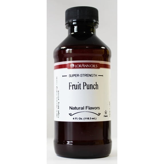 LorAnn Oils Fruit Punch Super Strength Flavor Extract 4 oz - Baking and Candy Flavoring - Kosher