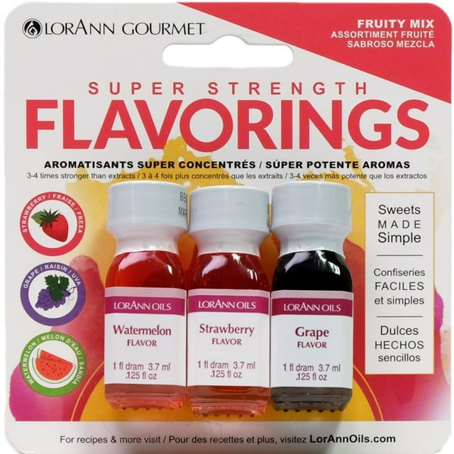 LorAnn Oils Fruity Mix Flavoring, 0.125oz, 3 Bottles,