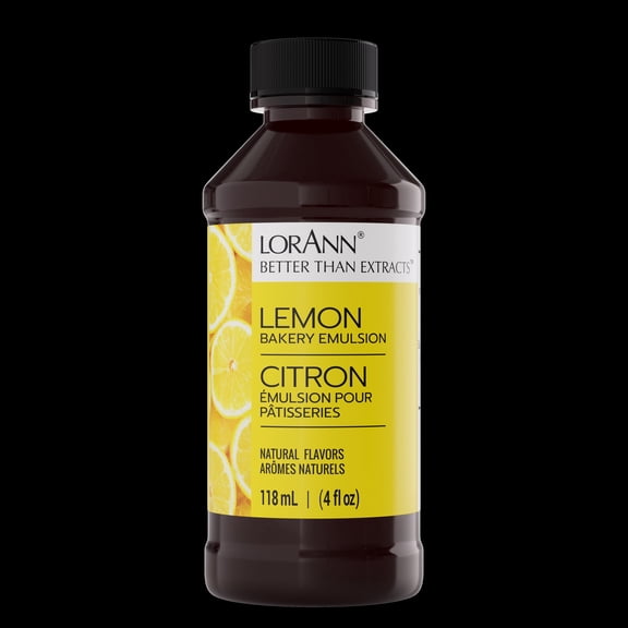 LorAnn Oils Lemon Flavoring For Baking - Emulsion Lemon Extract Substitute - 4 oz