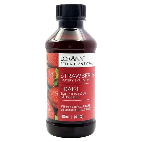 LorAnn Oils Strawberry Flavoring For Baking - Emulsion Strawberry Extract Substitute, No Added Color - 4 oz
